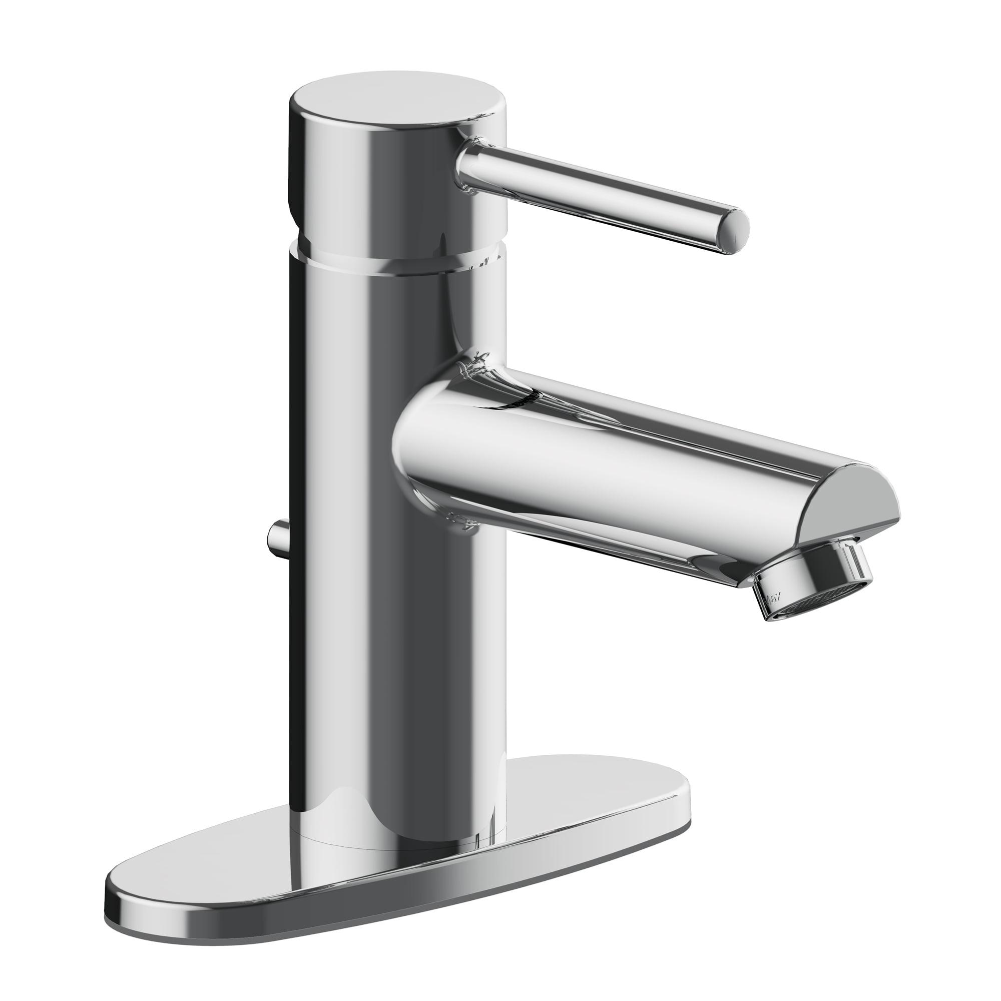 Eastport II Modern Single-Handle Bathroom Faucet with Deck Plate, Polished Chrome – Design House, 593897