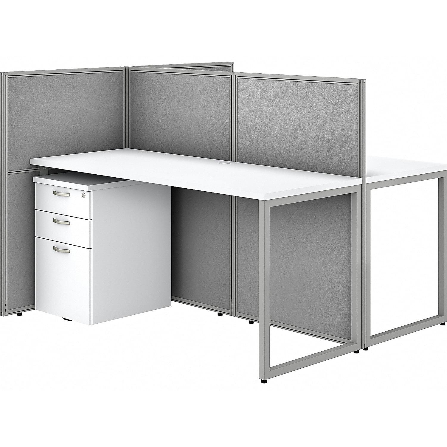 Bush Business Furniture Easy Office Rectangle 2 Person Cubicle with Cable Management