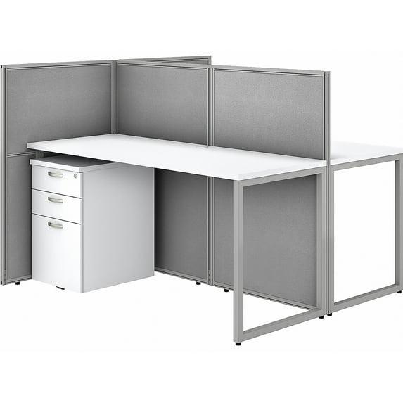 Bush Business Furniture Easy Office Rectangle 2 Person Cubicle with Cable Management