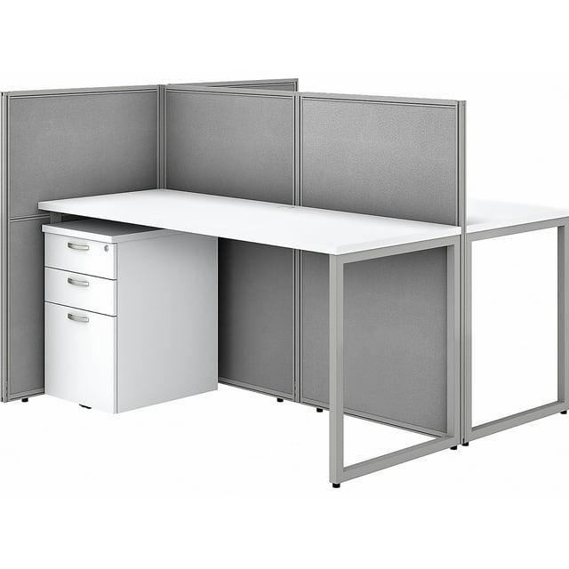 Bush Business Furniture Easy Office Rectangle 2 Person Cubicle with Cable Management