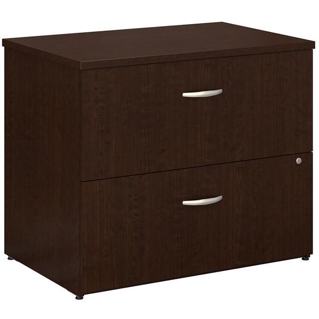 Mocha Cherry 2-Drawer Lockable Lateral Filing Cabinet