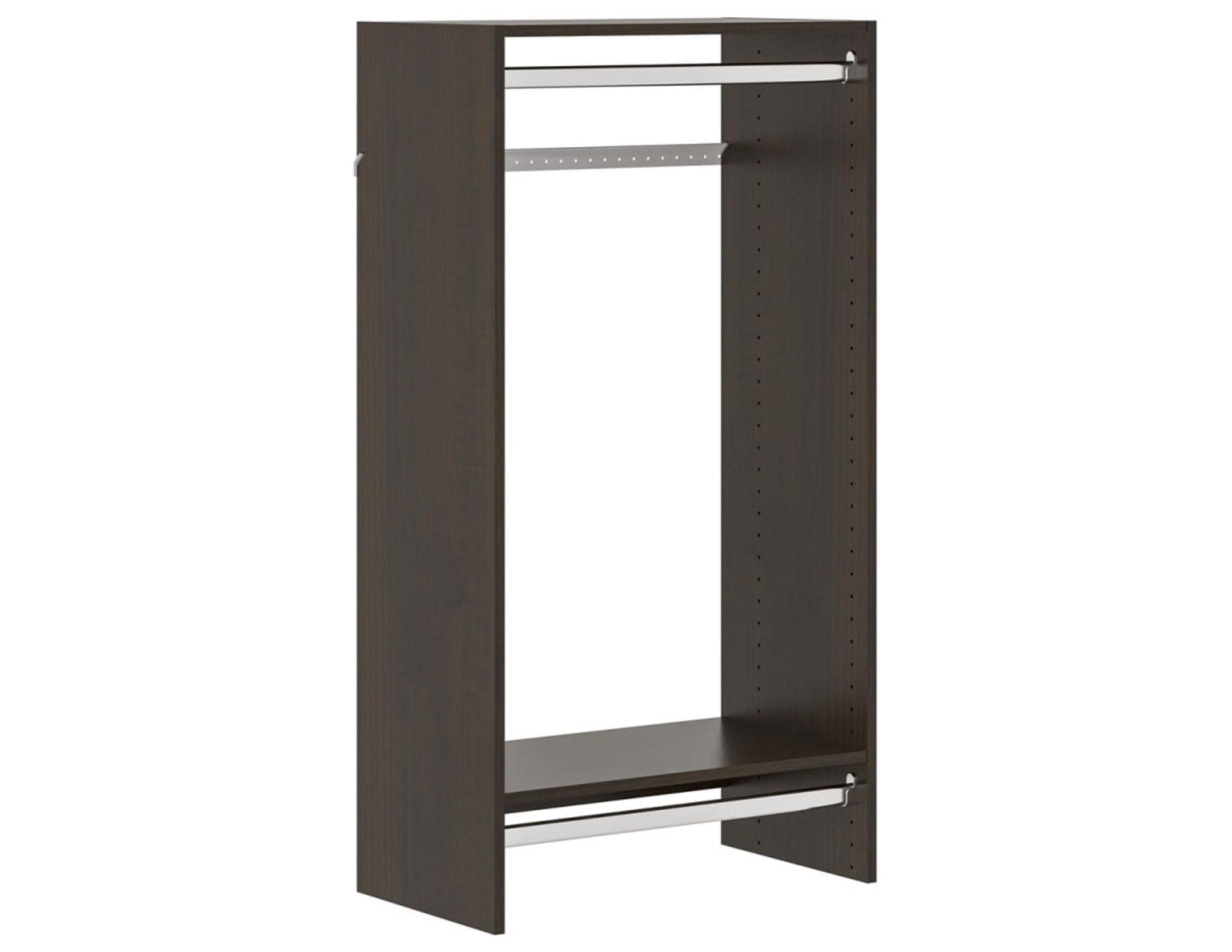 Easy Track 680099 25-1/8" Wide Double Hanging Rod Closet Organizer System - Truffle