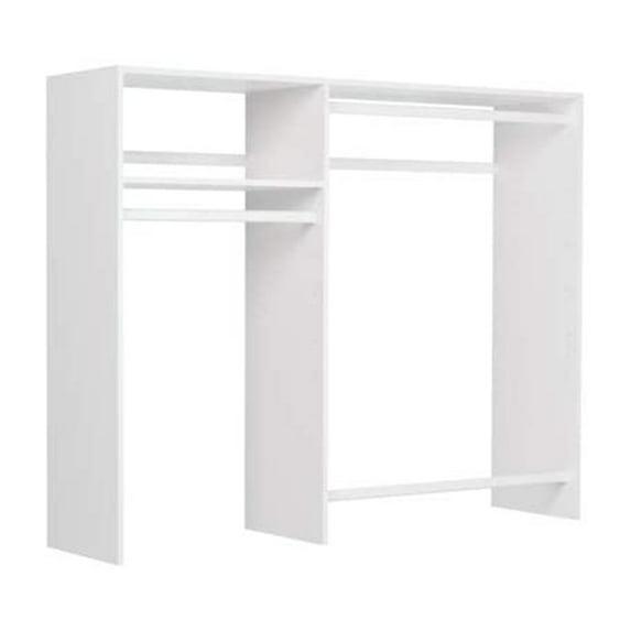 Easy Track Hanging Closet Kit Wardrobe Storage Clothing Organizer Rack, White