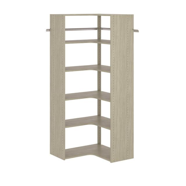 Easy Track Ph42 30-1/2" Wide Corner Closet Organizer System - Grey
