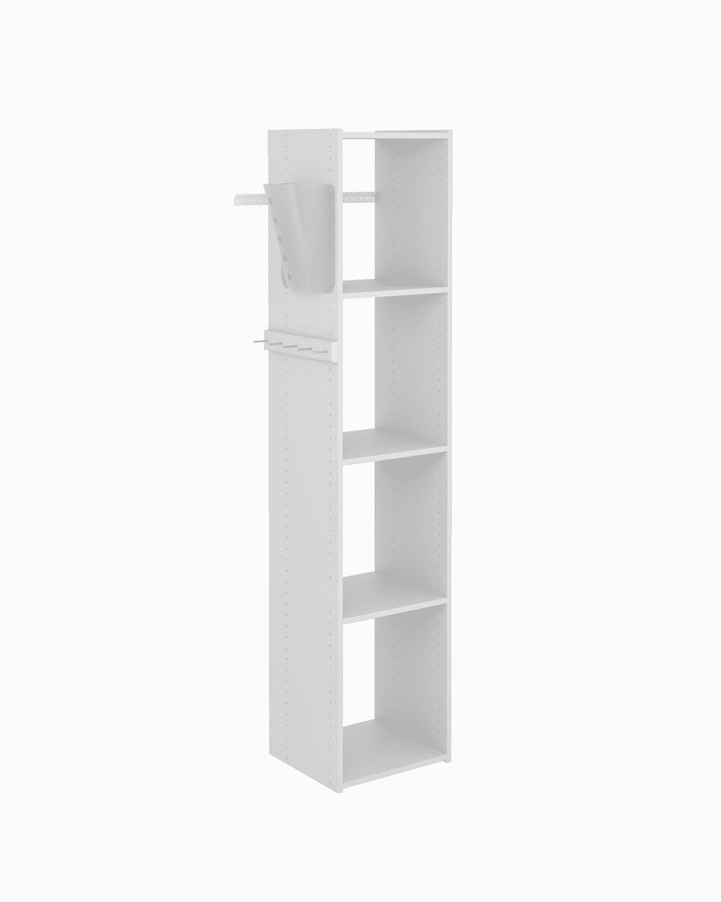 White Wall-Mount Utility Closet Organizer with Adjustable Shelves