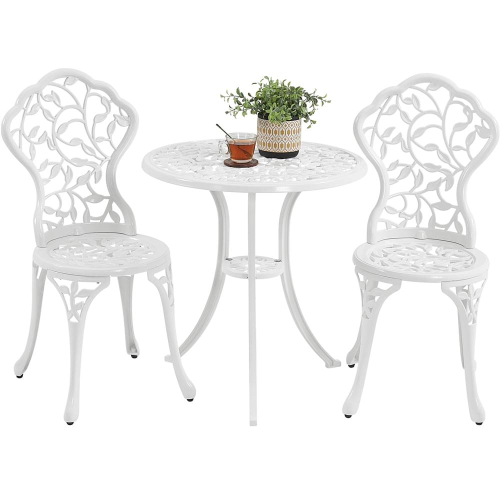 SunnyDaze Decor 2 - Person Metal Patio Dining Set with Round Table