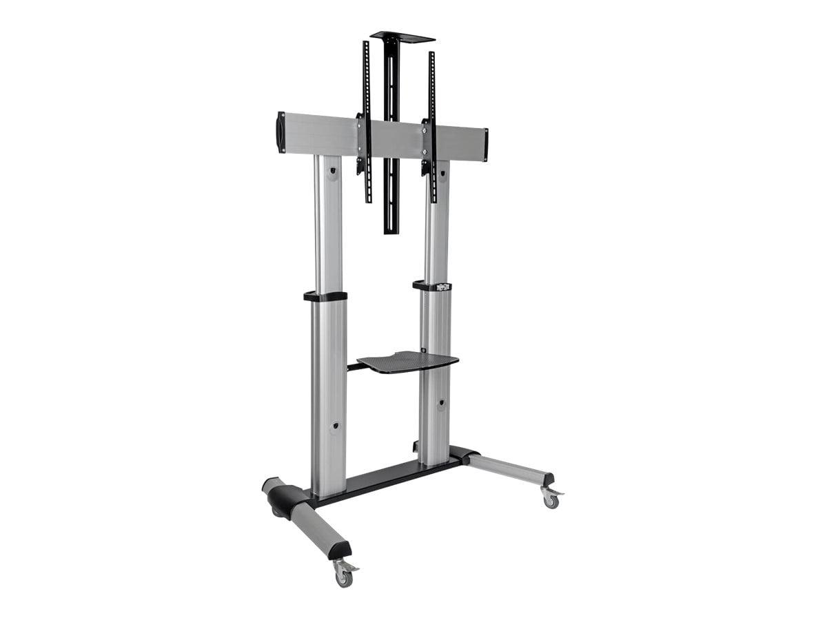 Eaton Tripp Lite 60"-100" Adjustable Mobile TV Stand, Black & Silver Aluminum Steel