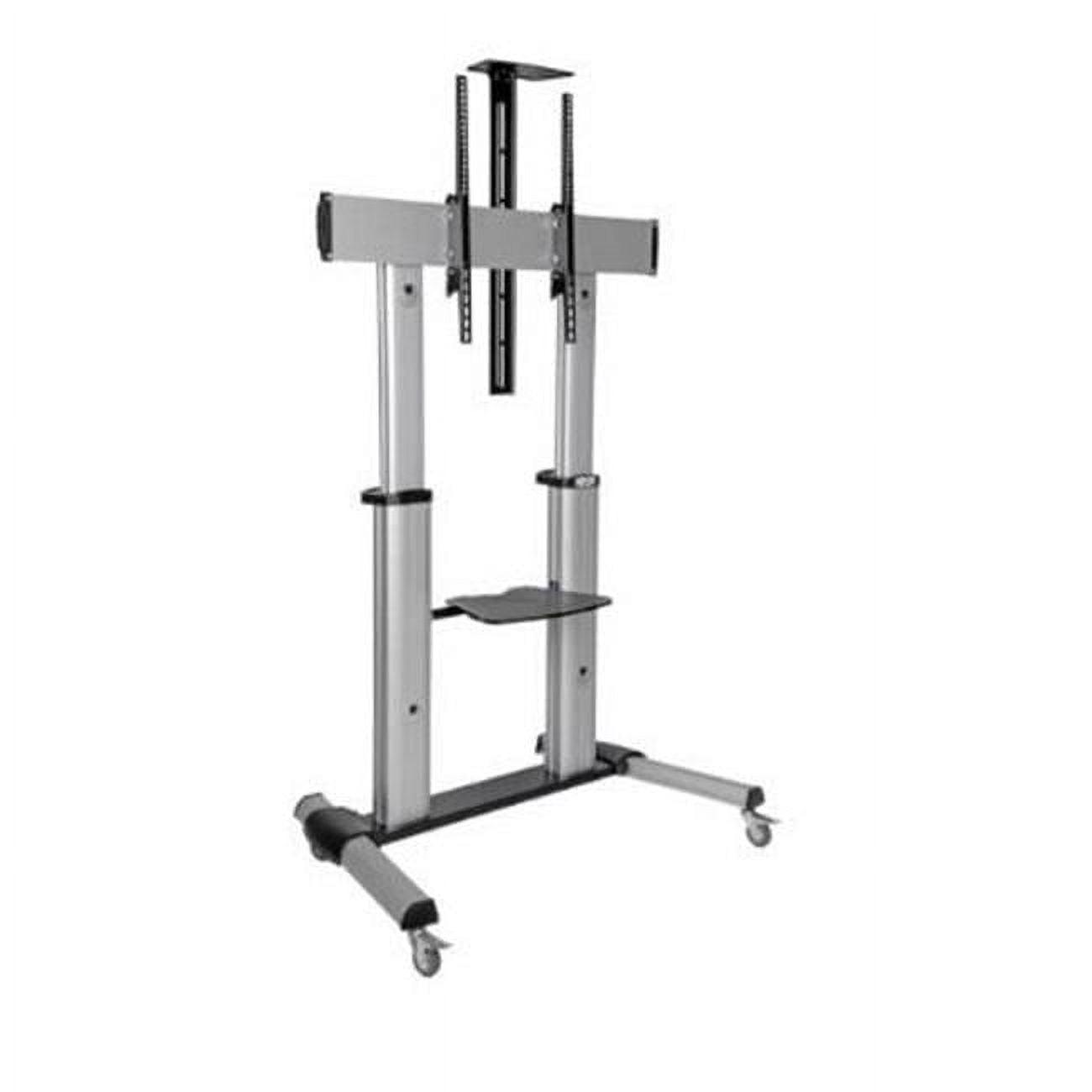 Eaton Tripp Lite 60"-100" Adjustable Mobile TV Stand, Black & Silver Aluminum Steel