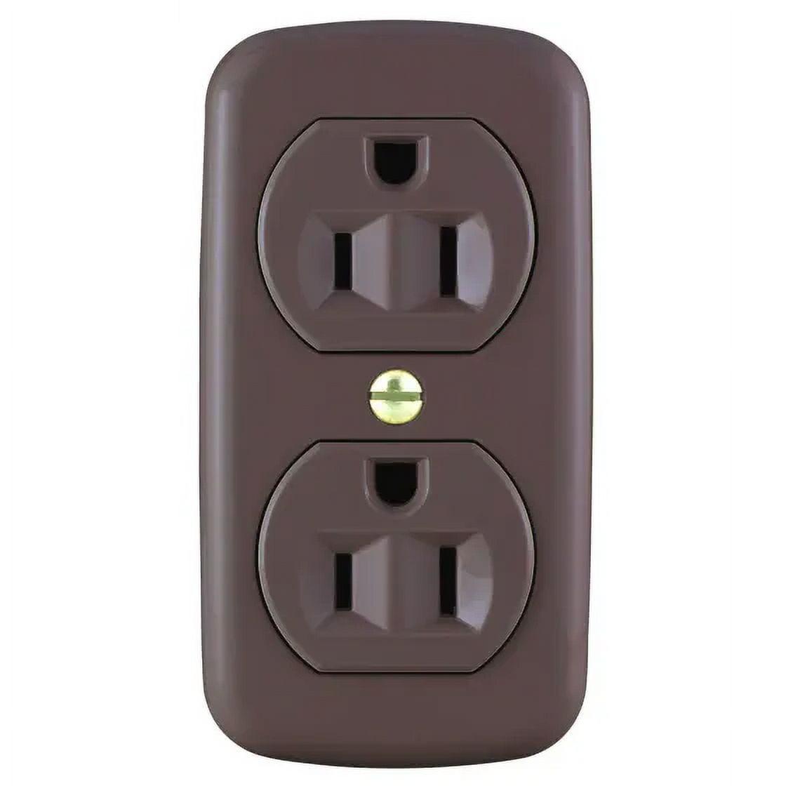 Brown Heavy-Duty Plastic 15A Duplex Receptacle