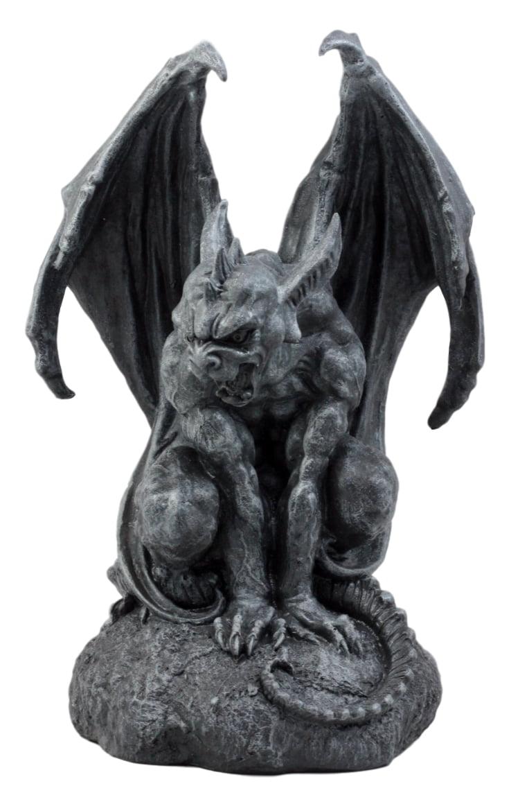 Gray Resin Gothic Guardian Gargoyle Statue 6" High