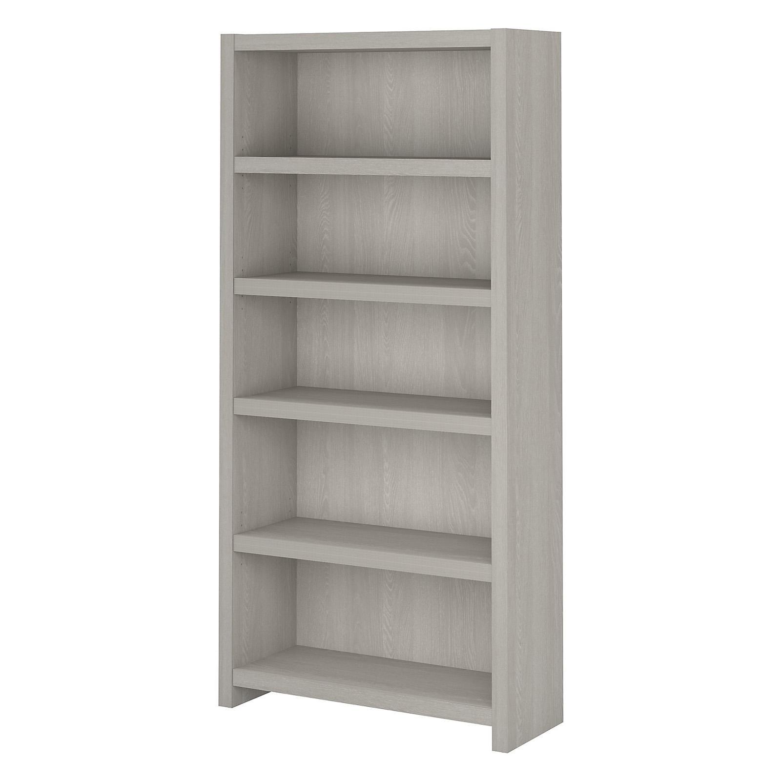 Echo 66" Gray Sand Adjustable Wood Bookcase