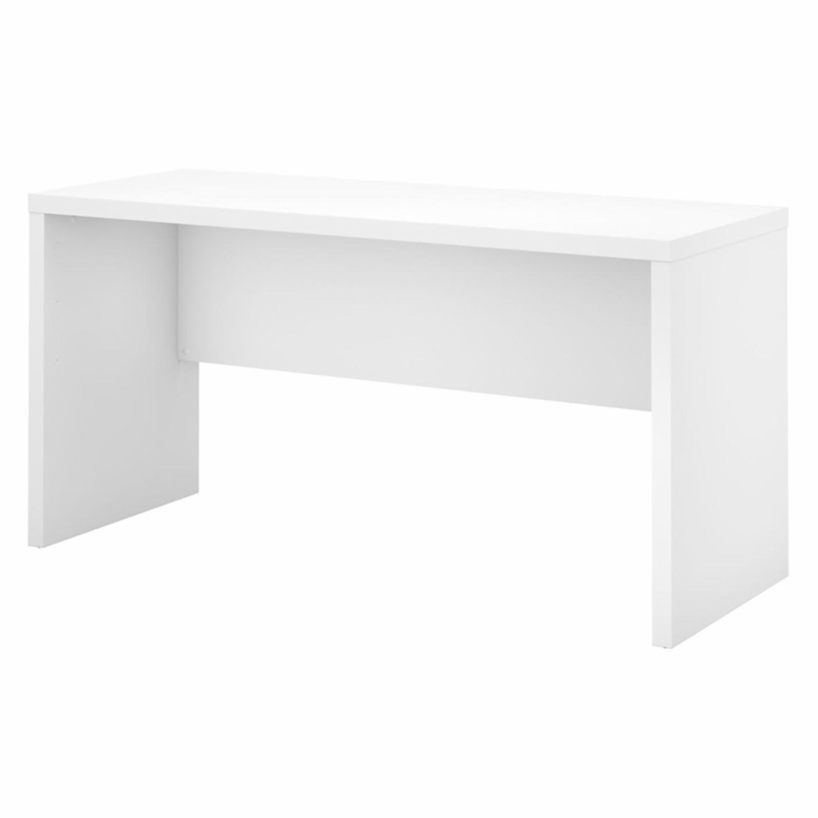 Modern Pure White 60" Home Office Desk with Drawer and Cabinet