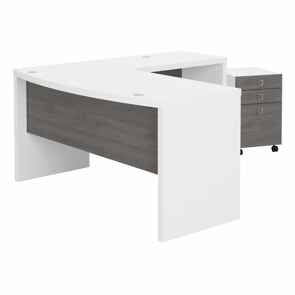 Echo Bow Front Desk and Filing Cabinet Set