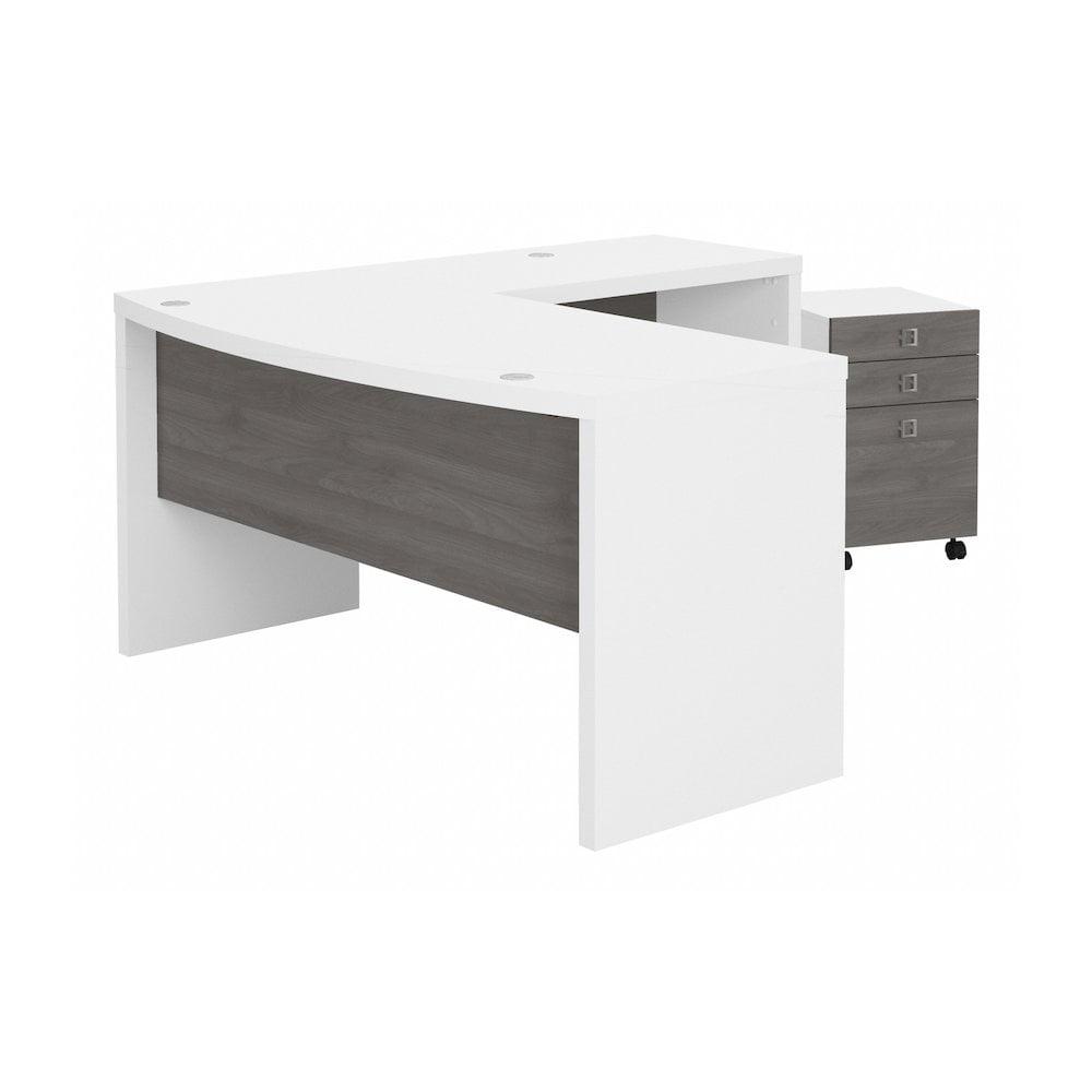 Echo Bow Front Desk and Filing Cabinet Set