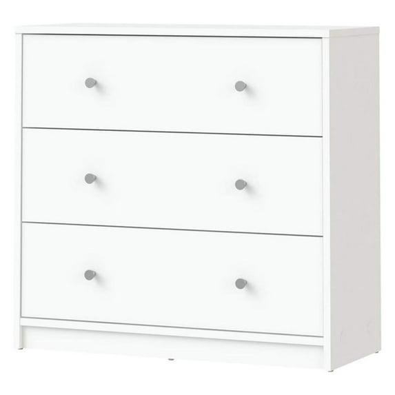 Wood Portland 3 Drawer Chest in White-Tvilum