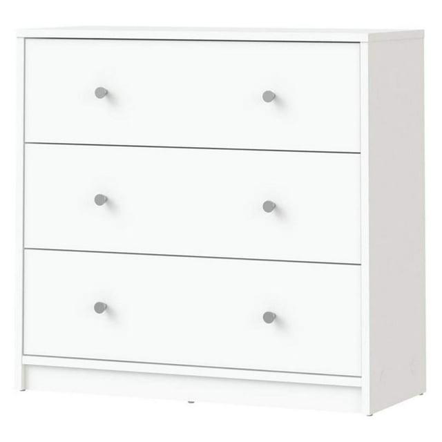 Wood Portland 3 Drawer Chest in White-Tvilum