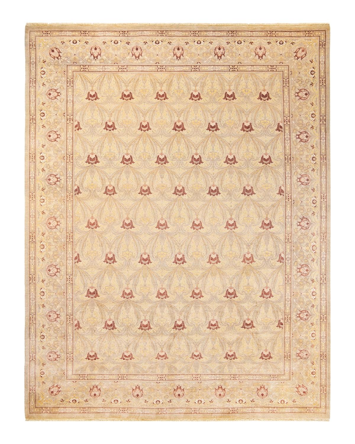 Eclectic, One-of-a-Kind Hand-Knotted Area Rug - Ivory, 9' 2" x 11' 9"