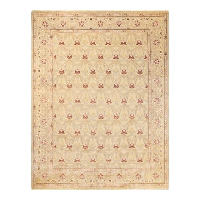 Eclectic, One-of-a-Kind Hand-Knotted Area Rug - Ivory, 9' 2" x 11' 9"