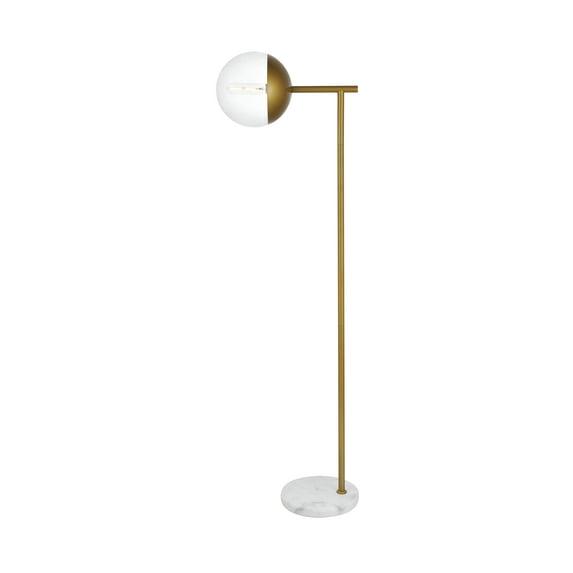 Eclipse 1 Light Brass Floor Lamp With Clear Glass