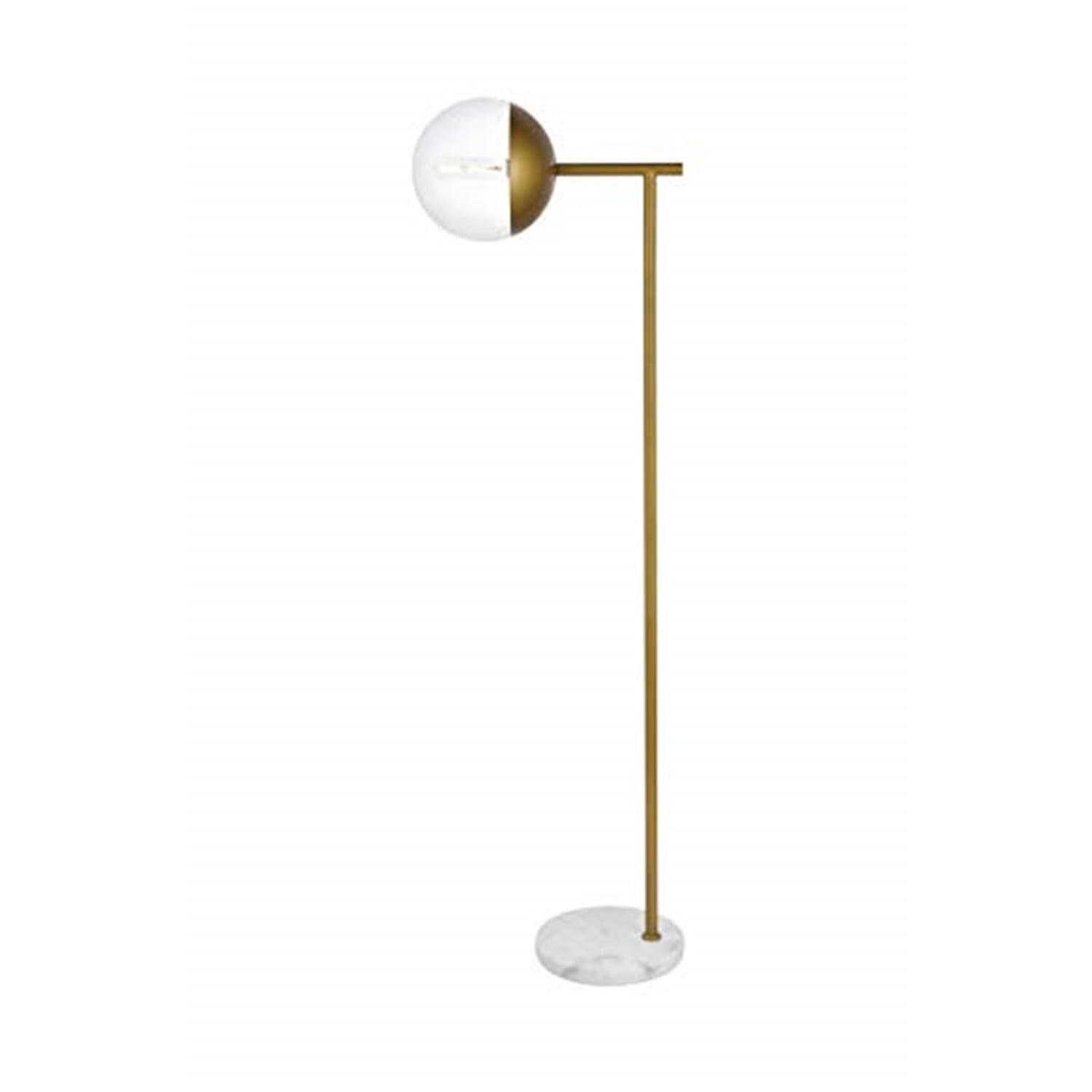 Eclipse 1 Light Brass Floor Lamp With Clear Glass