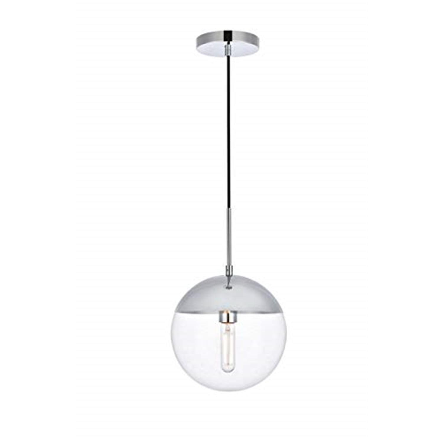 Elegant Lighting Eclipse 1 Light Chrome Pendant With Clear Glass