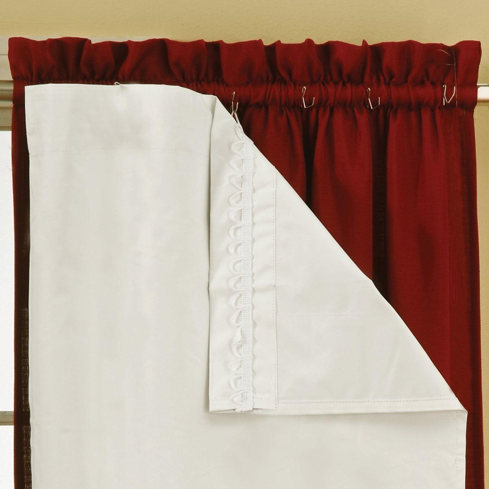 White Sill Length Polyester Blackout Drapes