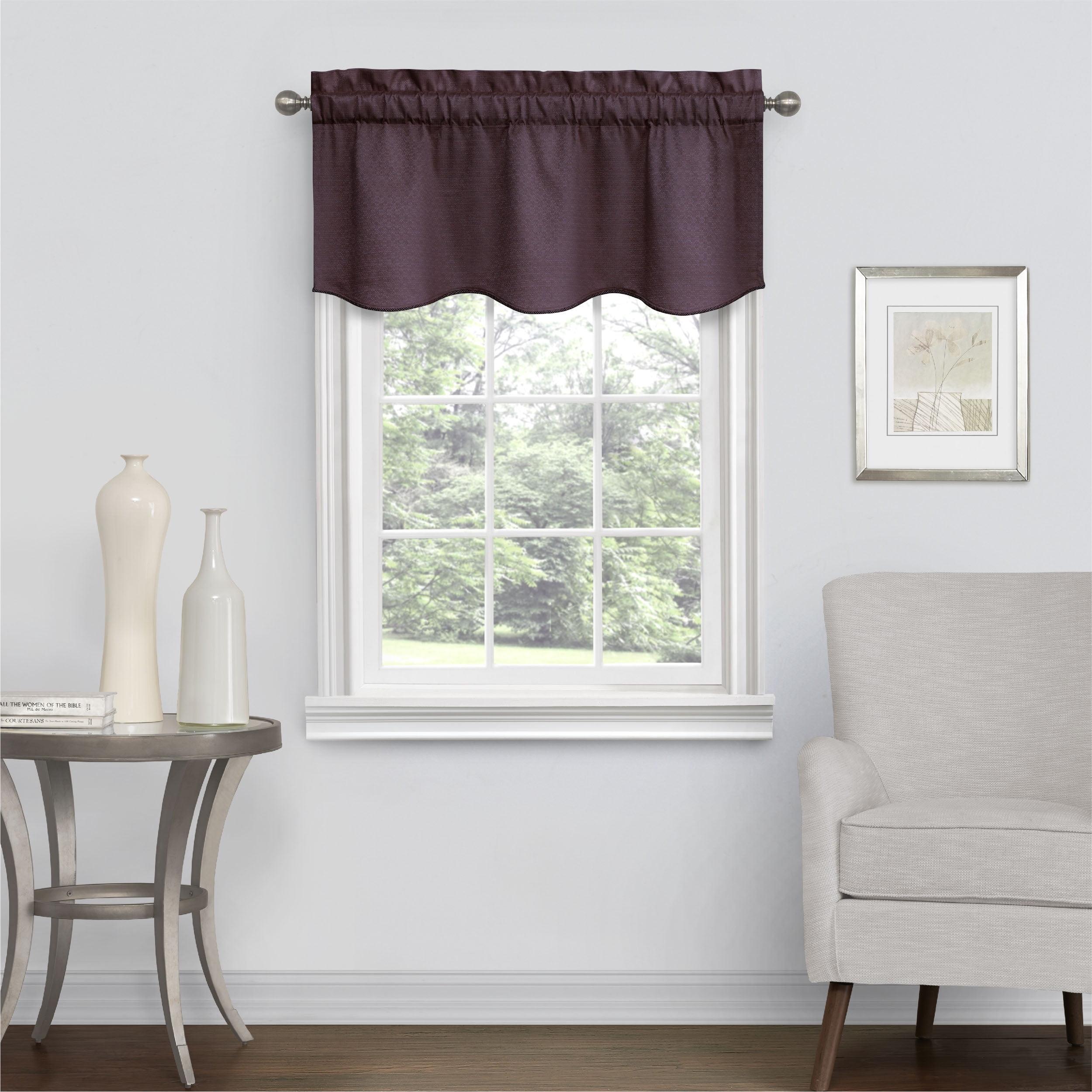 Plum Scalloped Rod Pocket Window Valance 42" x 21"