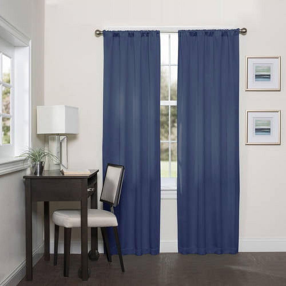 Indigo Polyester Blackout Rod Pocket Curtain Panel