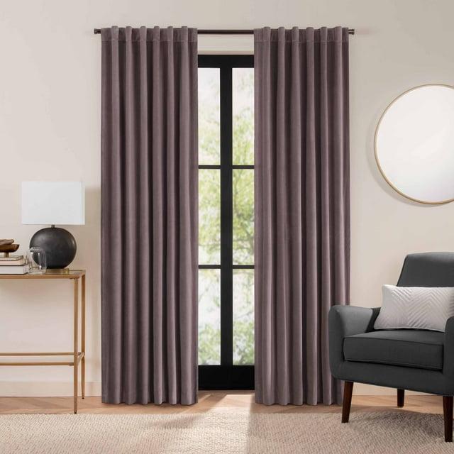 Eclipse Eclipse Luxury Cotton Velvet 100% Blackout Rod Pocket Back Tab Curtain Panel
