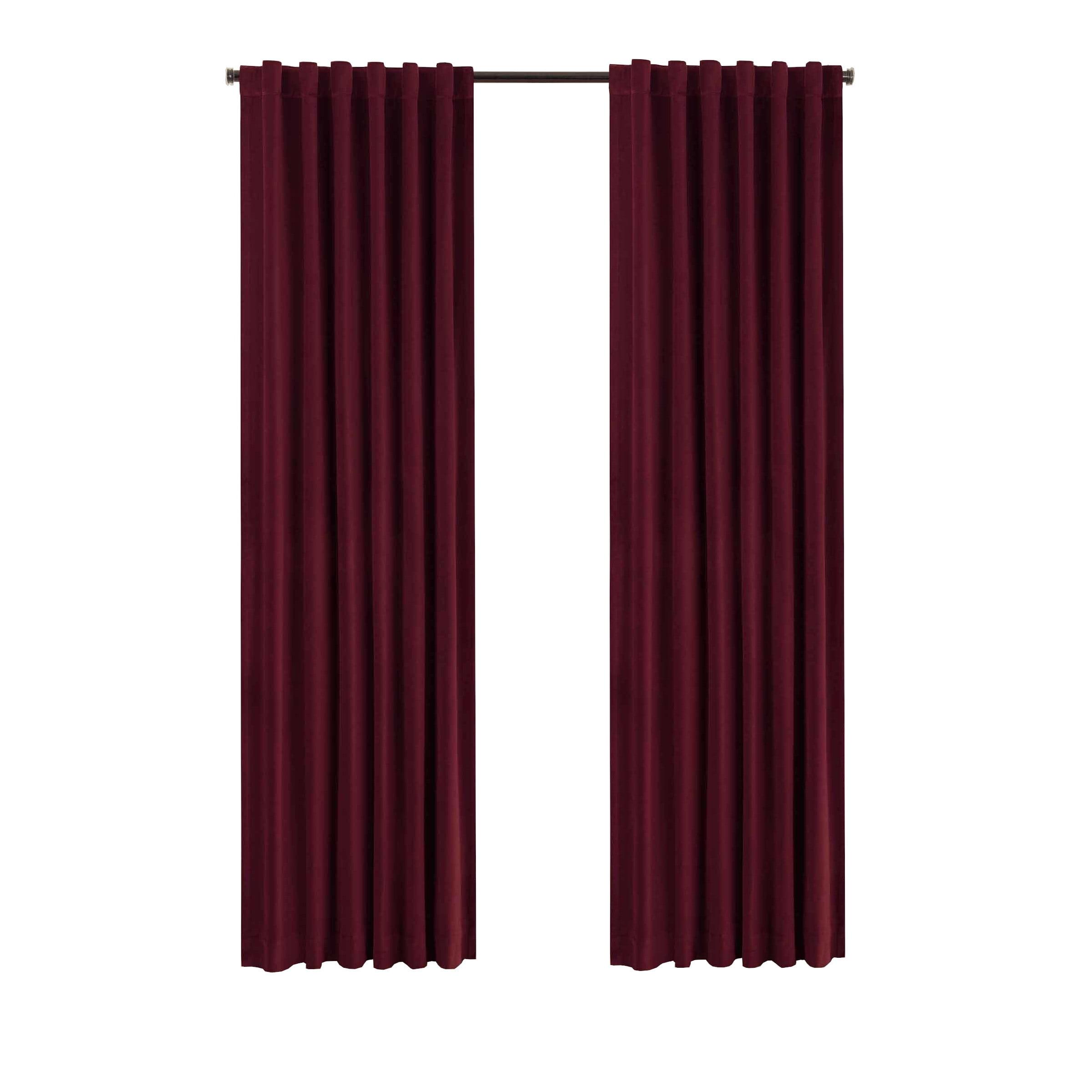 Eclipse Luxury Cotton Velvet 100% Blackout Rod Pocket Back Tab Curtain Panel