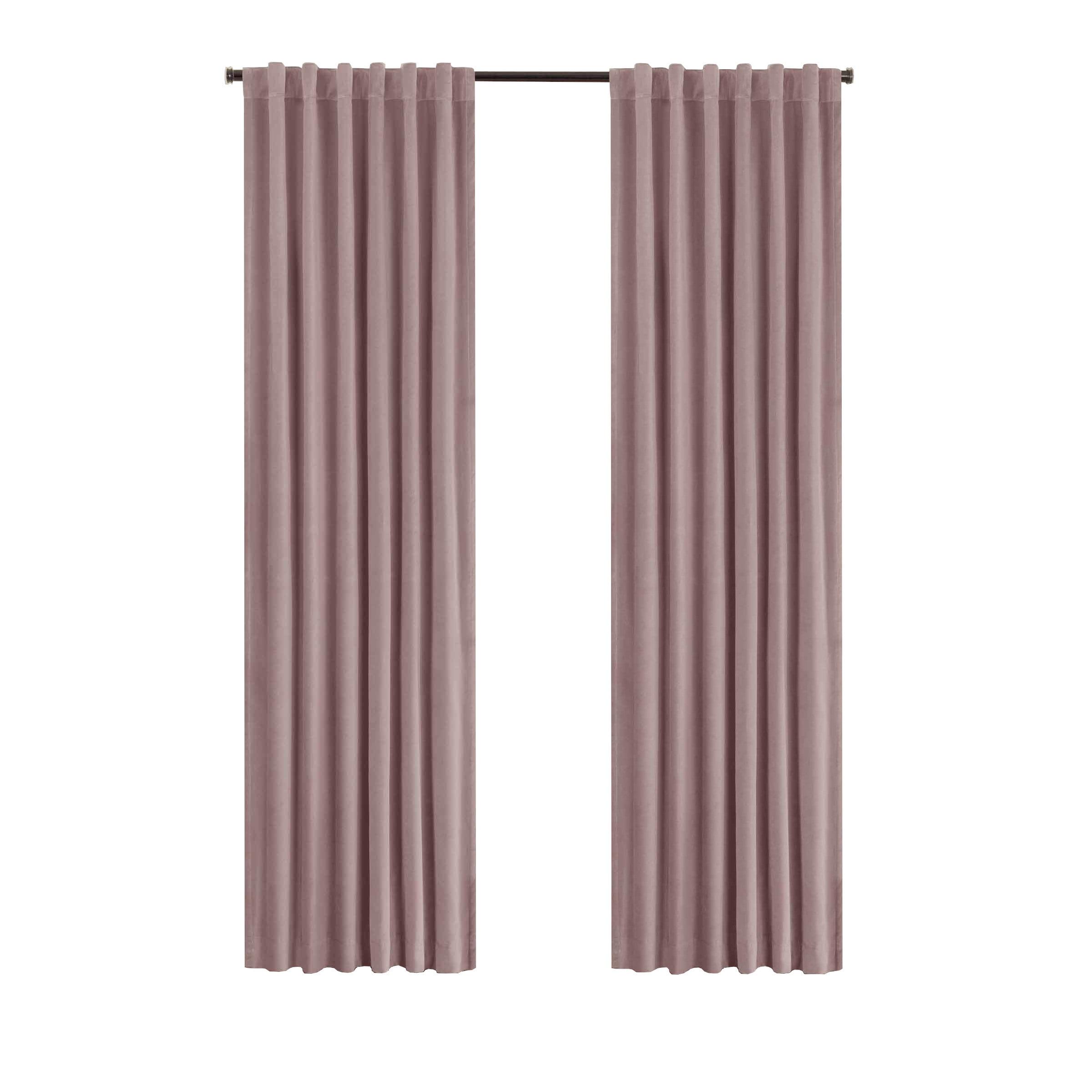 Dusty Rose Extra Long Velvet Blackout Drapes