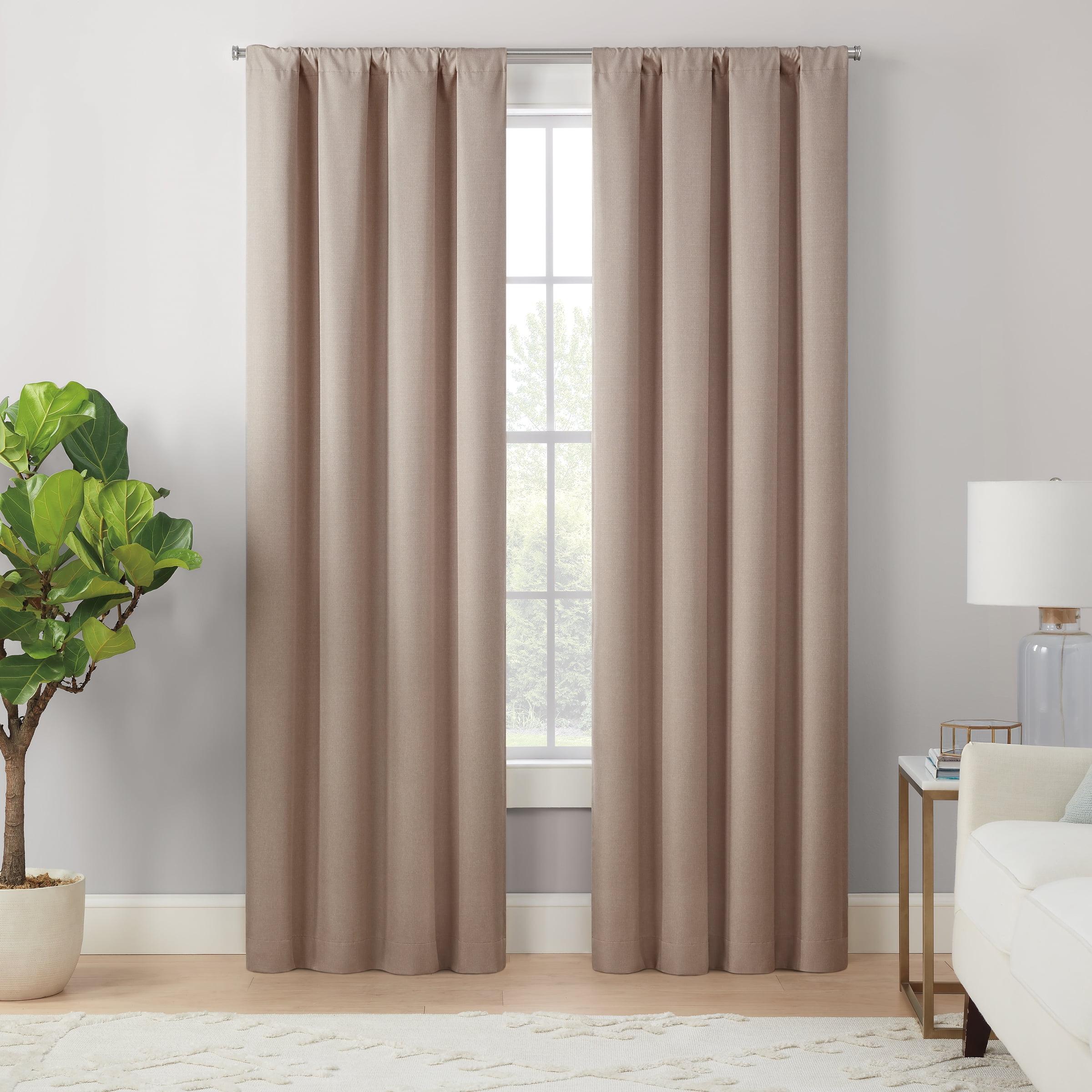 Natural Linen 84" Blackout Rod Pocket Curtain Panel