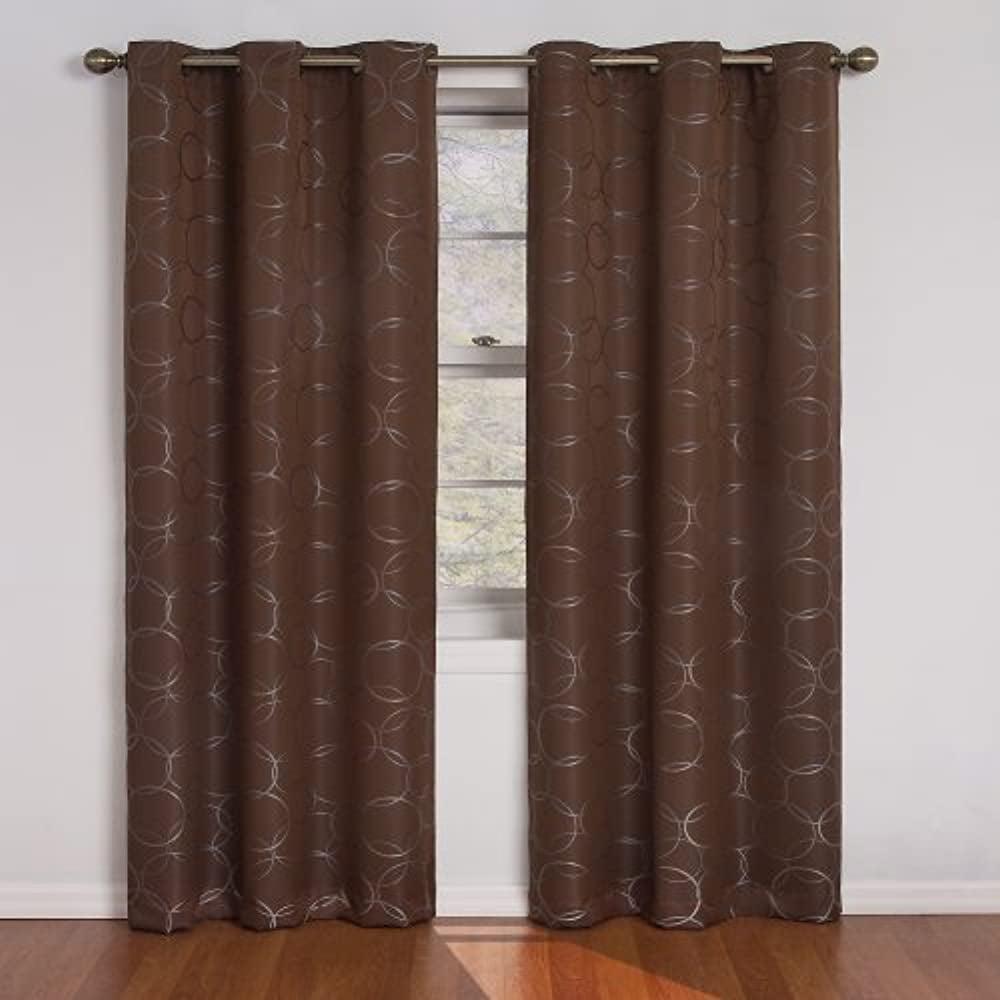 Eclipse Meridian Geometric 100% Blackout Thermaback Grommet Window Curtain Panel