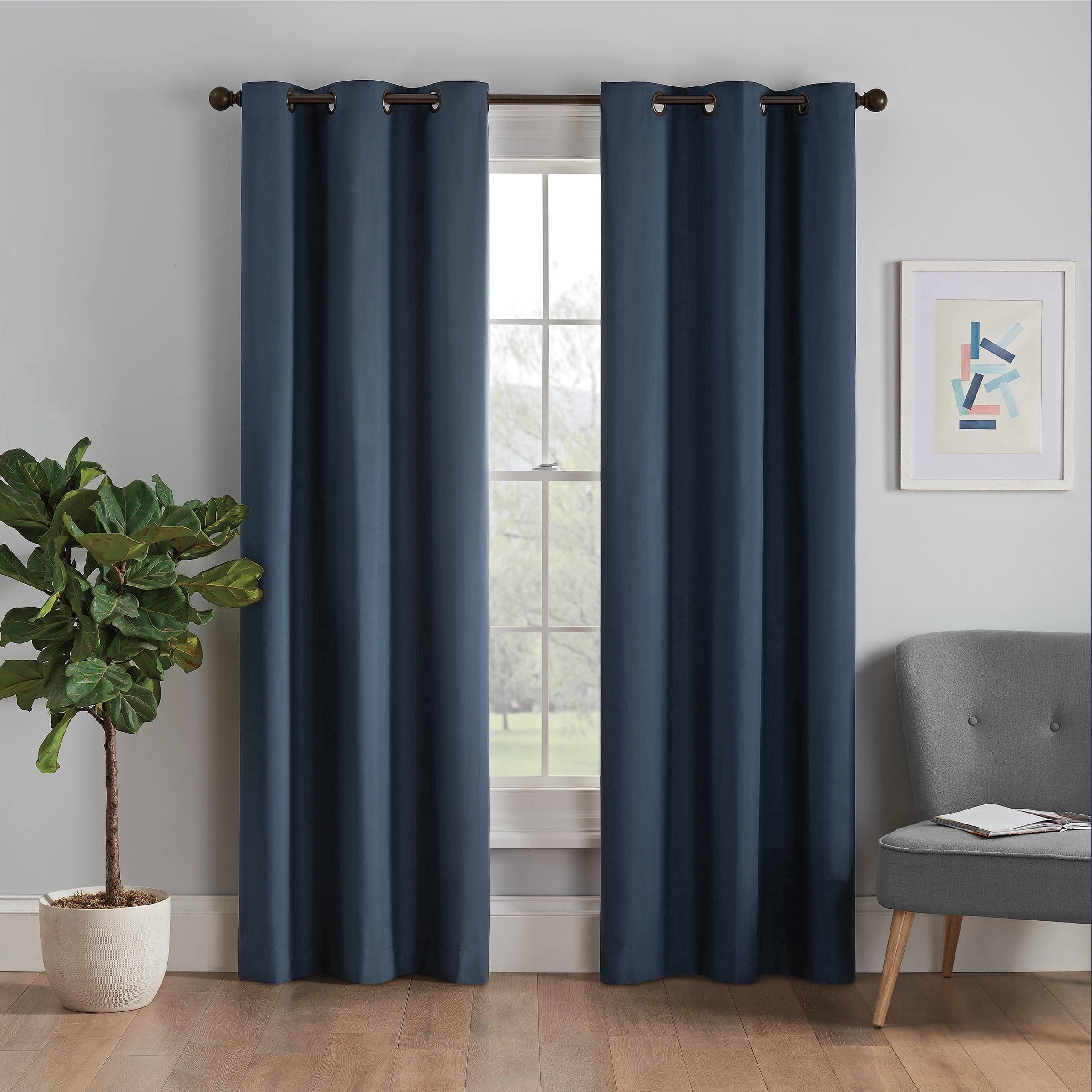 Eclipse Microfiber Blackout Grommet Curtains, Solid Thermaback Window Curtains