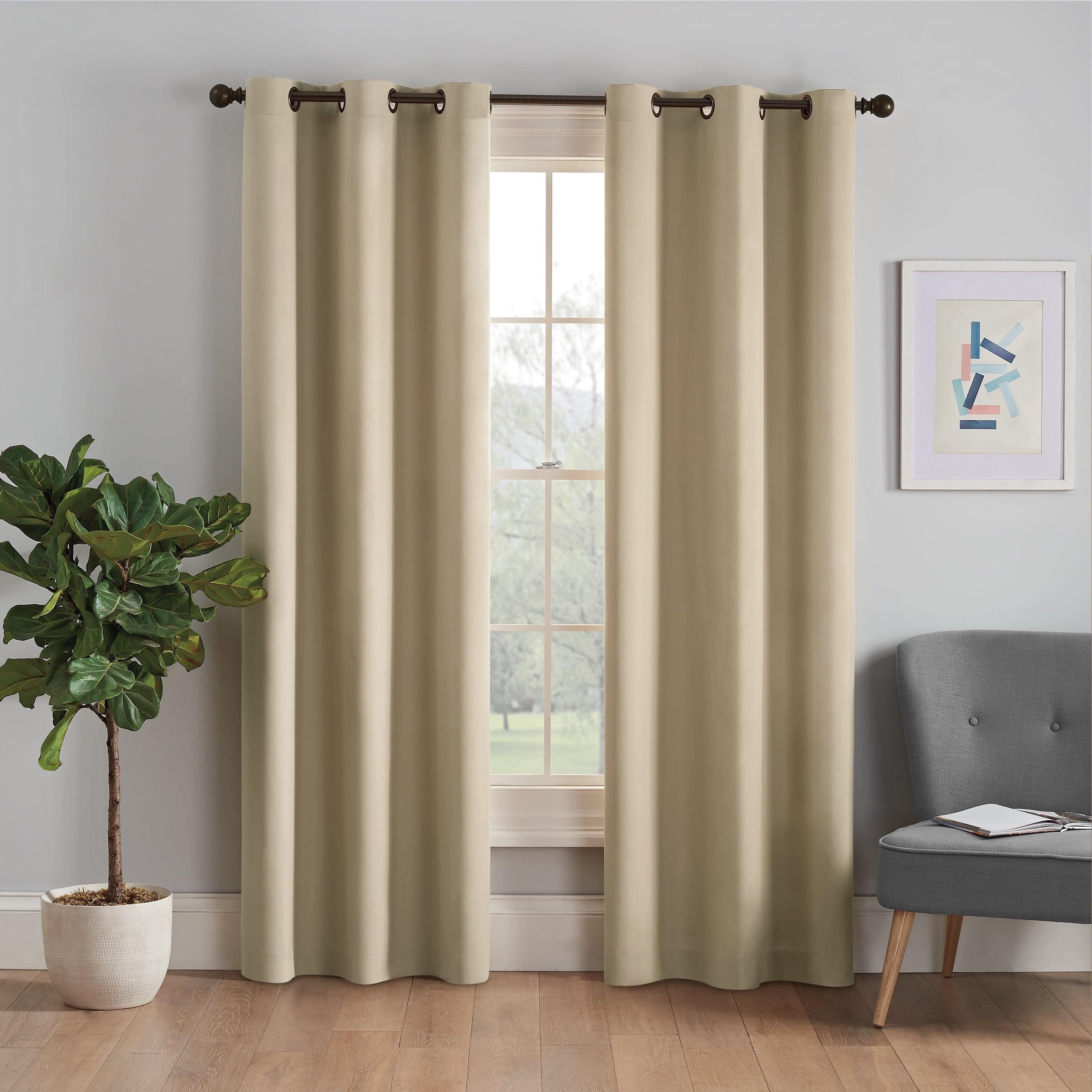 Eclipse Microfiber Blackout Grommet Curtains, Solid Thermaback Window Curtains