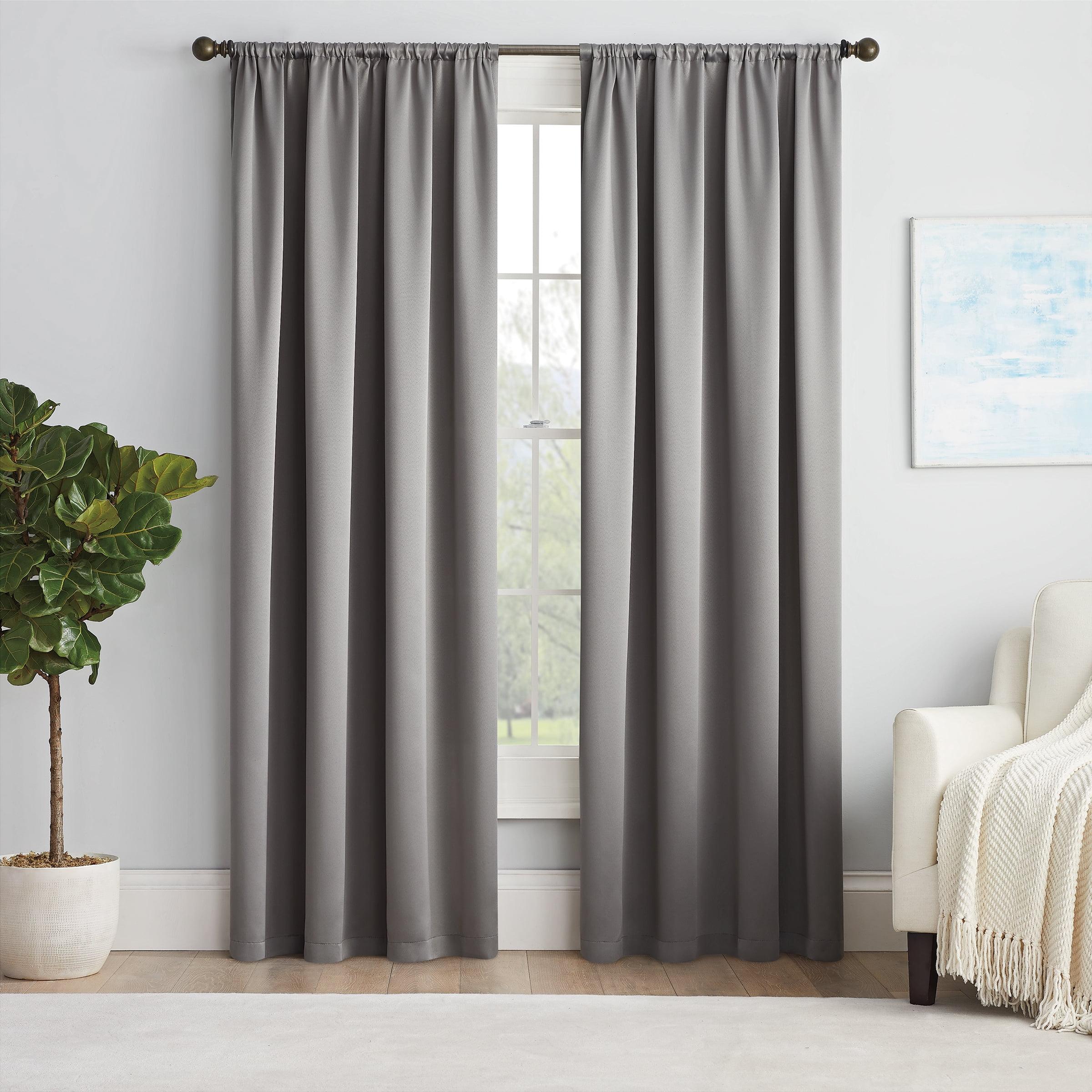 Eclipse Solid Thermapanel Room Darkening Rod Pocket Single Curtain Panel, Grey, 54 x 63