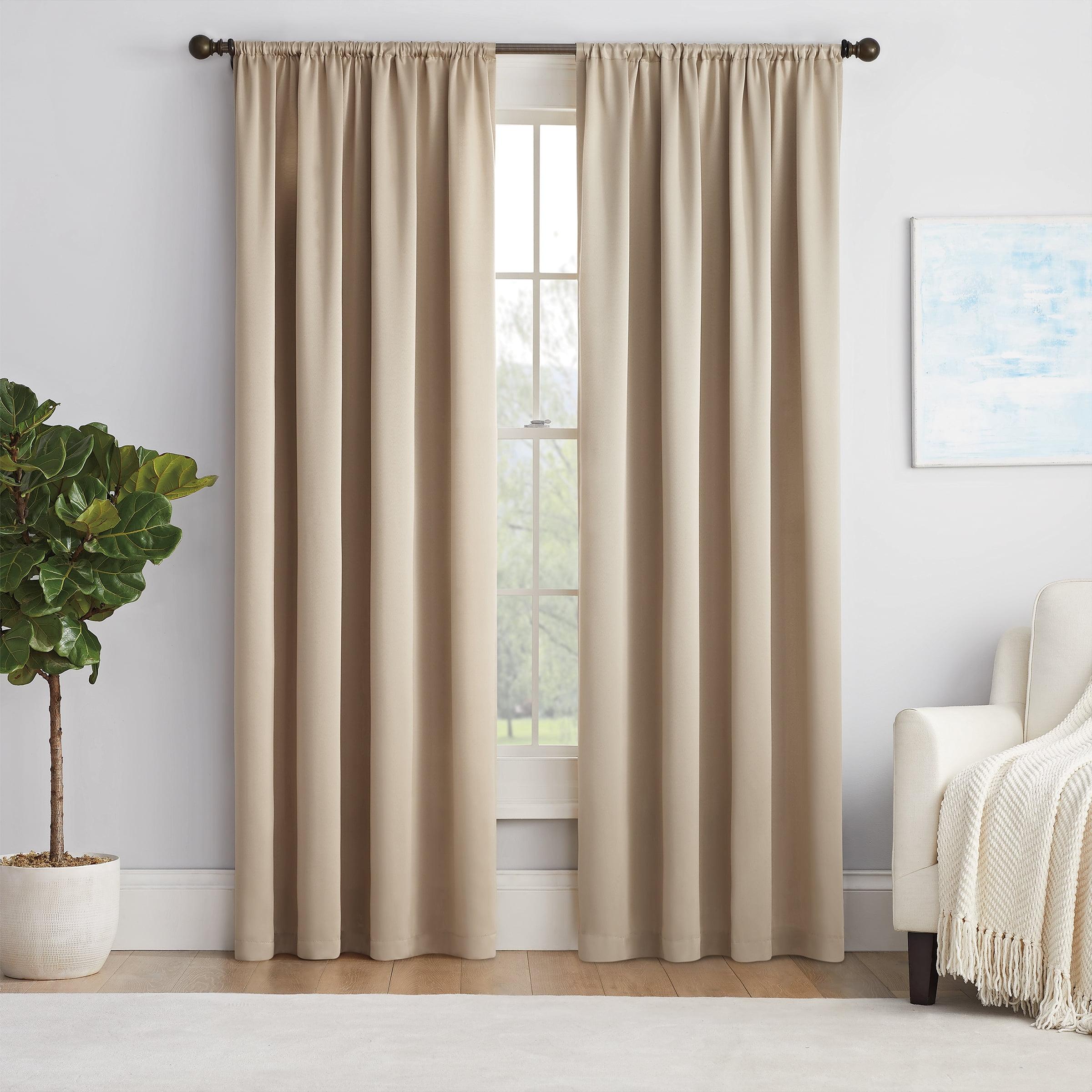 Taupe Blackout Polyester Rod Pocket Curtain Panel, 54" x 63"