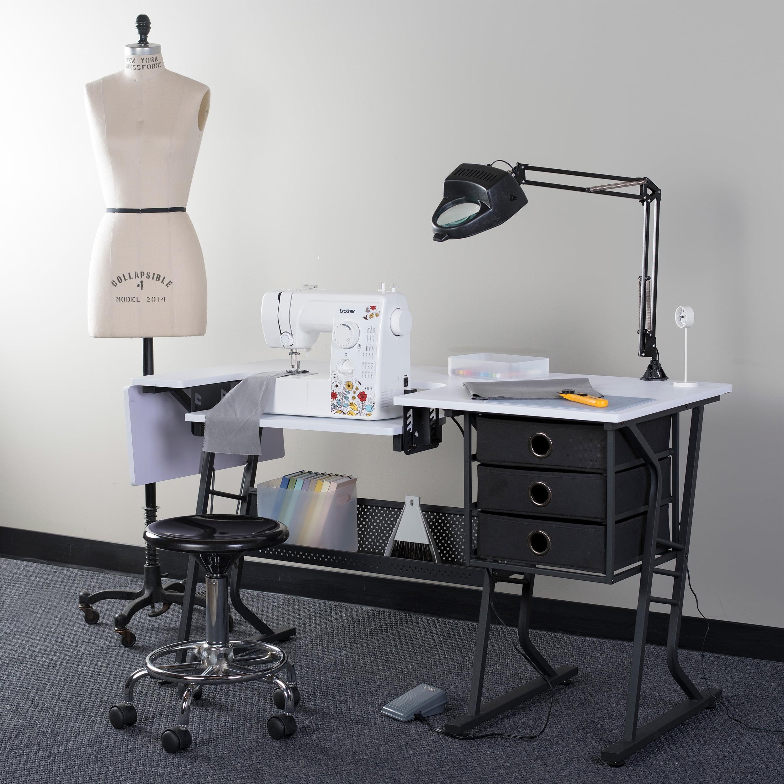 Sew Ready 60.25'' x 23.75'' Sewing Table with Sewing Machine Platform