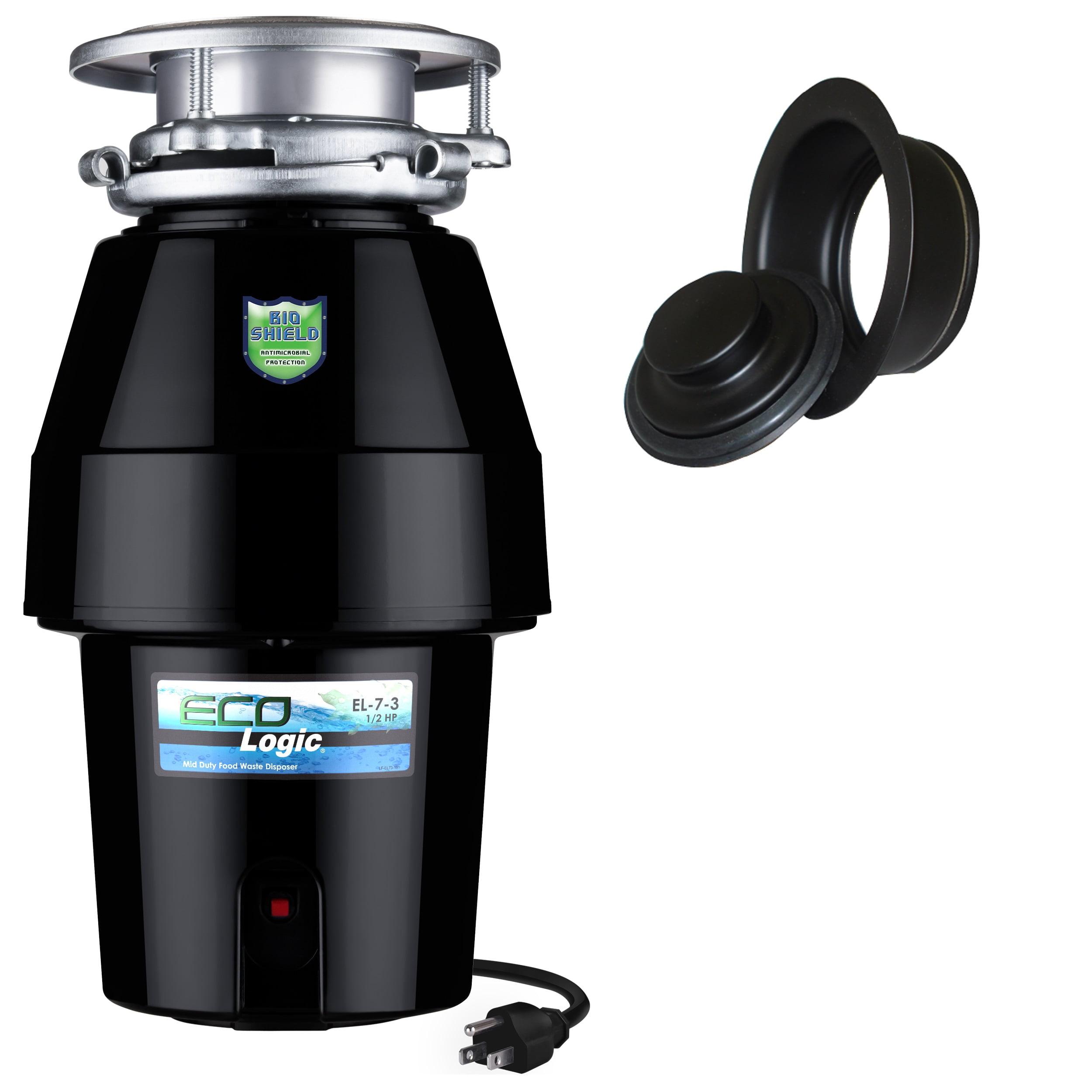 Eco Logic 7 Black 1/2 HP Food Waste Disposer with Sink Flange