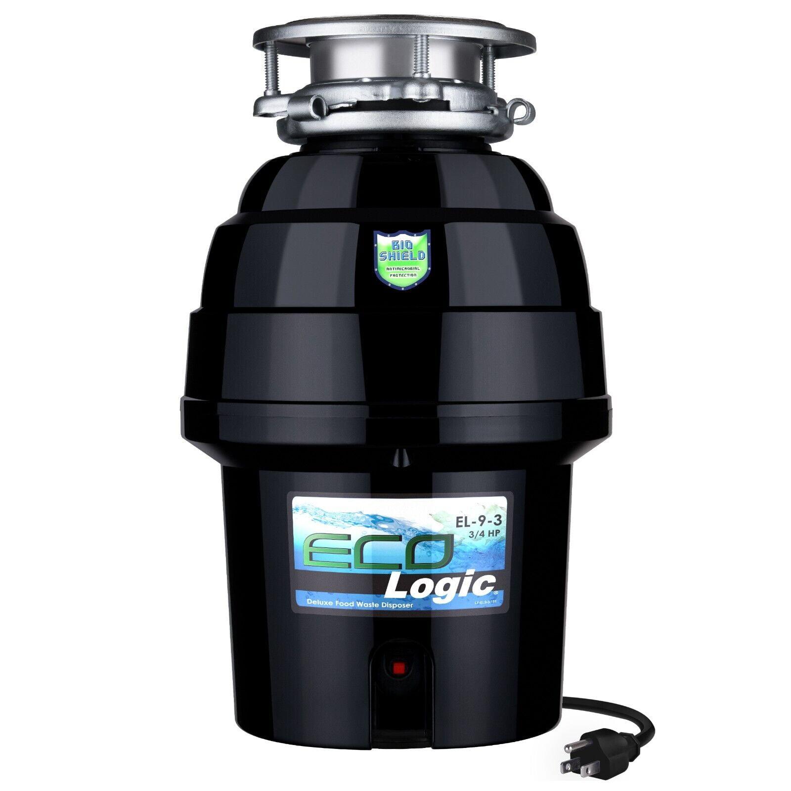 Eco Logic 3/4 HP Black Garbage Disposal with Bio Shield