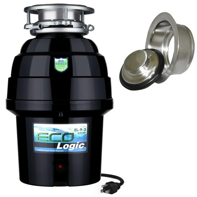 Eco Logic 3/4 HP Garbage Disposal with Brushed Nickel Sink Flange 10-US-EL-9-DS-3B-BN
