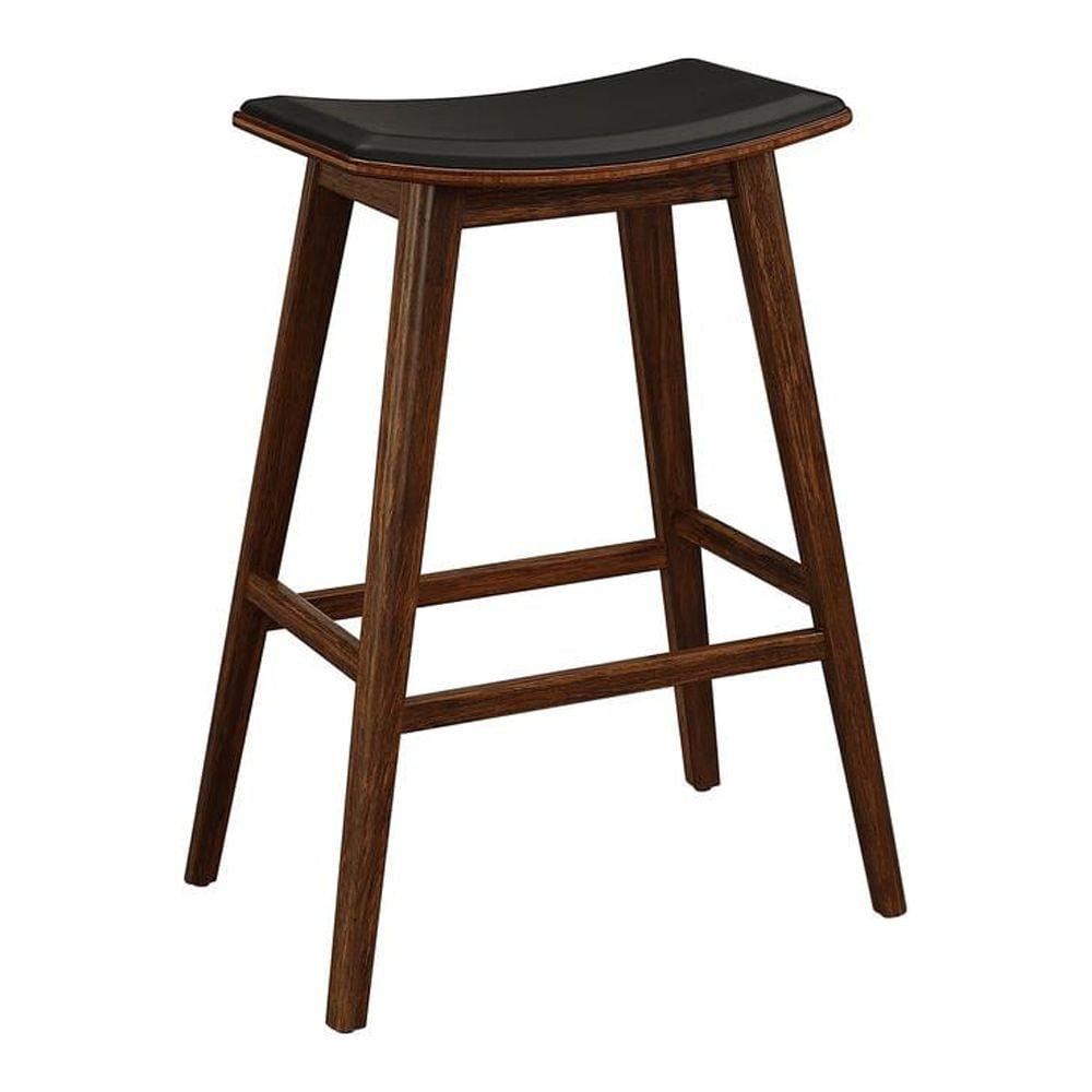 Exotic Red Bamboo Saddle Style Backless Counter Stool, 26"