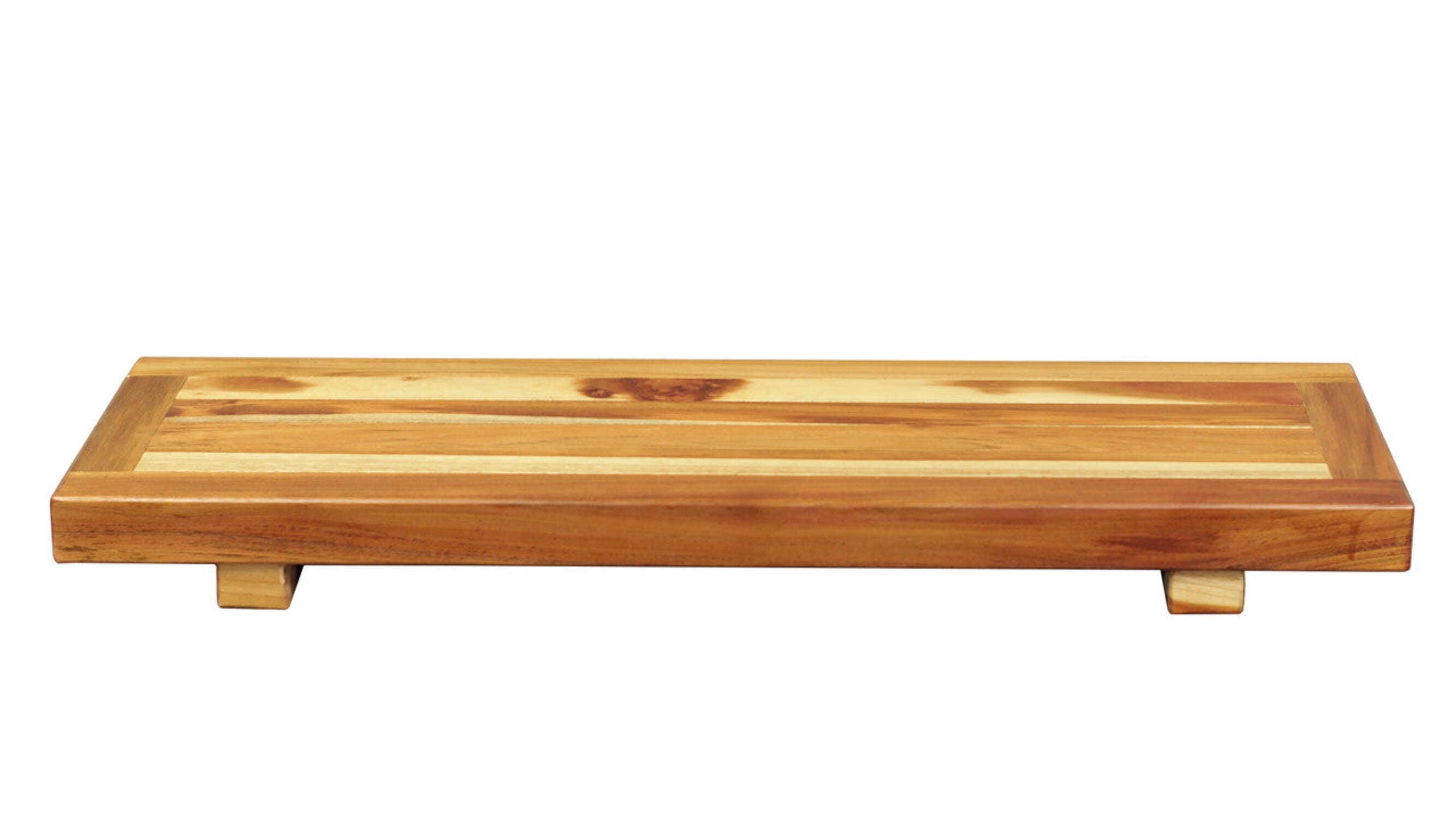 29"x2" Eleganto Teak Wood Bathtub Storage Caddy Natural - EcoDecors