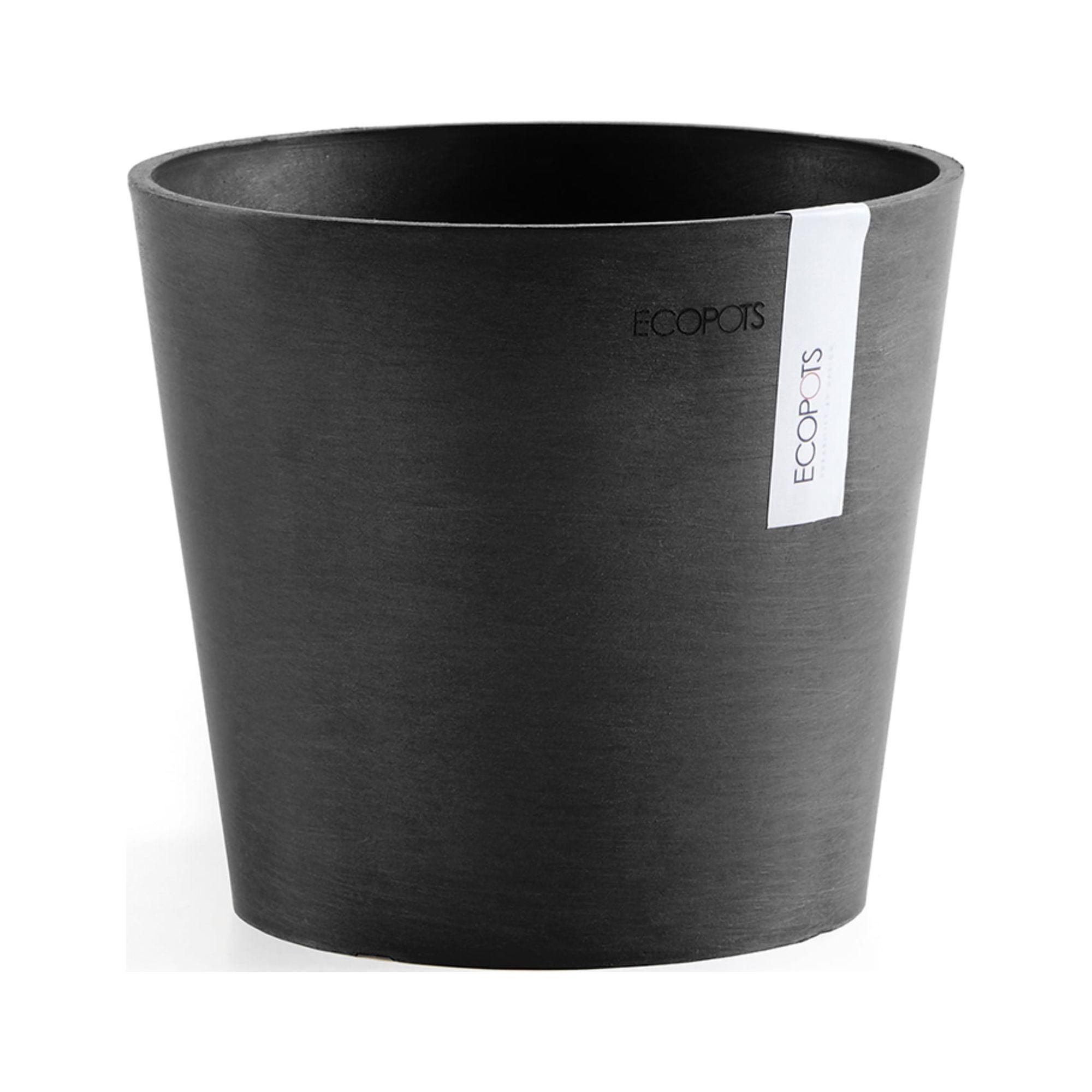 Ecopots Indoor/Outdoor Modern Round Recycled Plastic Planter Flower Pot