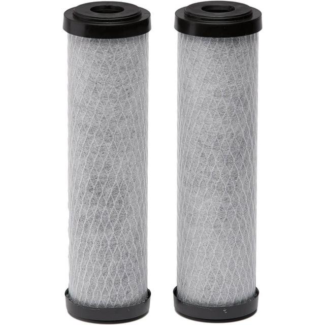 EcoPure EPW2C Carbon Whole Home Replacement Water Filter-Universal Fits Most Major Brand Systems (2 Pack), Light Gray/Black