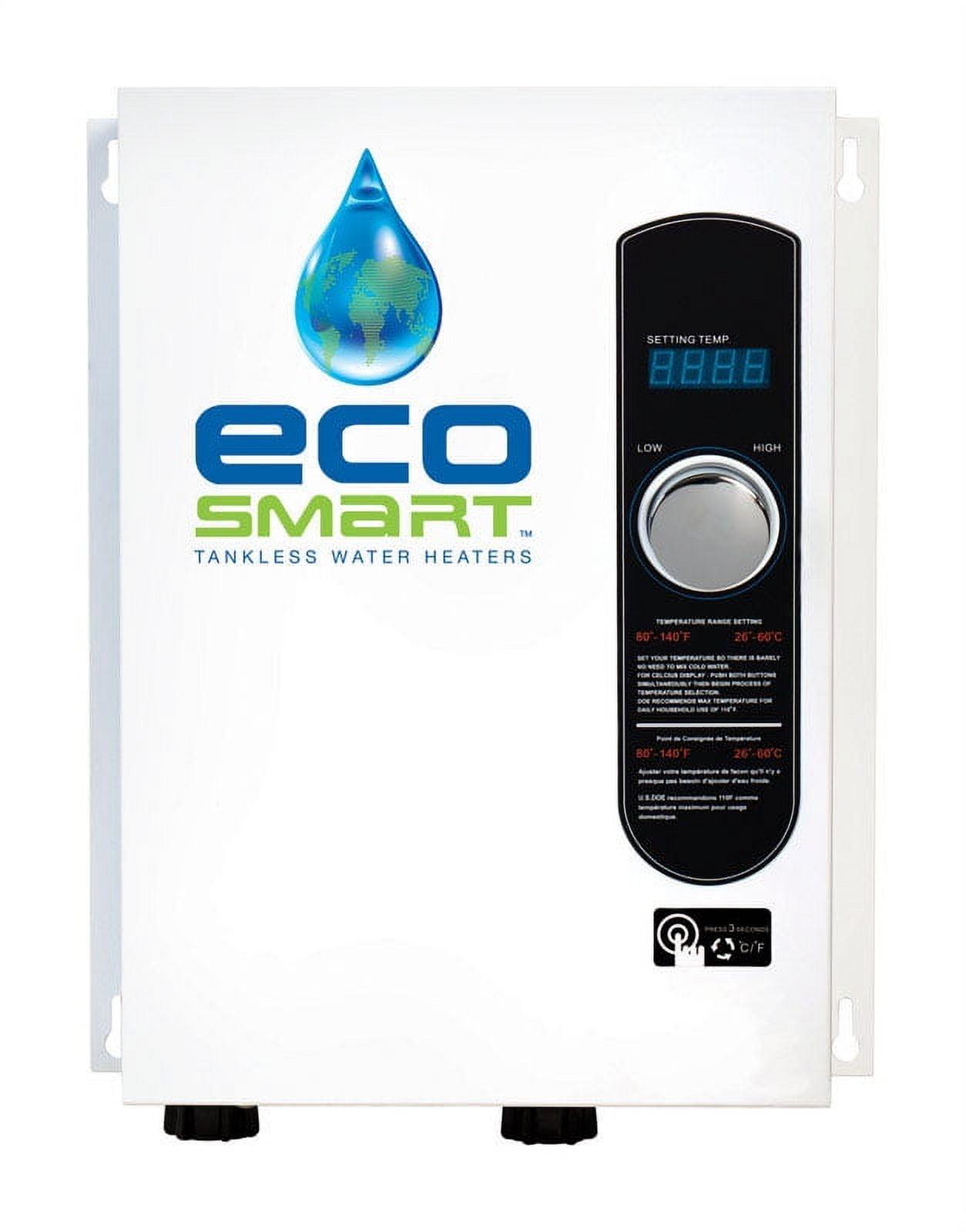 EcoSmart White Electric Tankless Water Heater with Digital Control