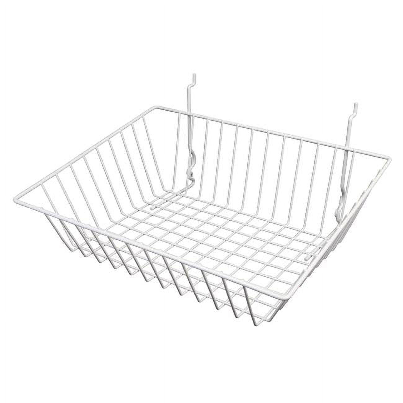 White Steel Sloping Grid Basket 15" x 12"