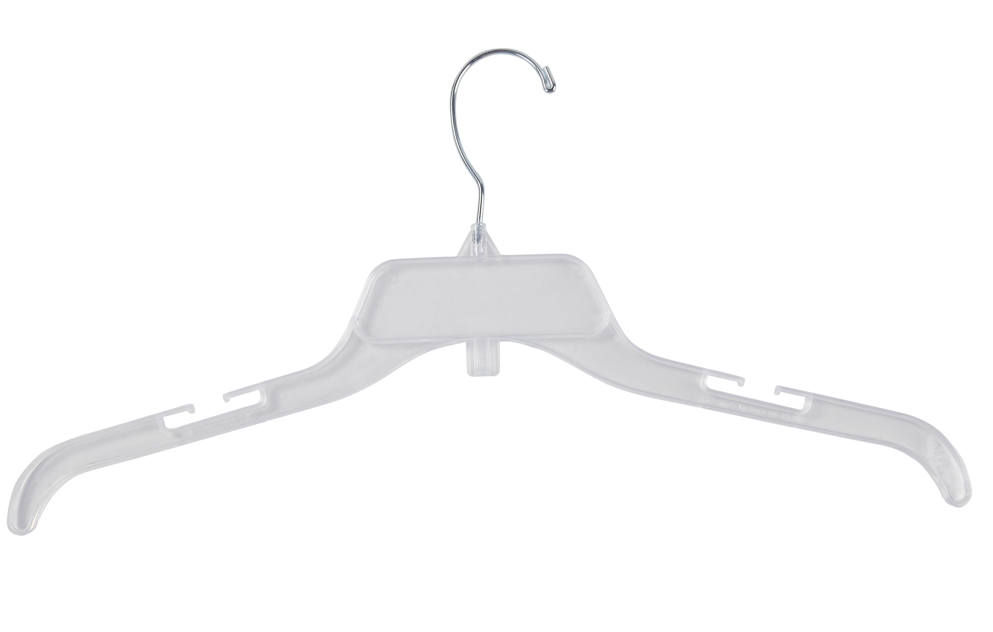 Economy 17 Inch Clear Break-Resistant Plastic Dress Hangers