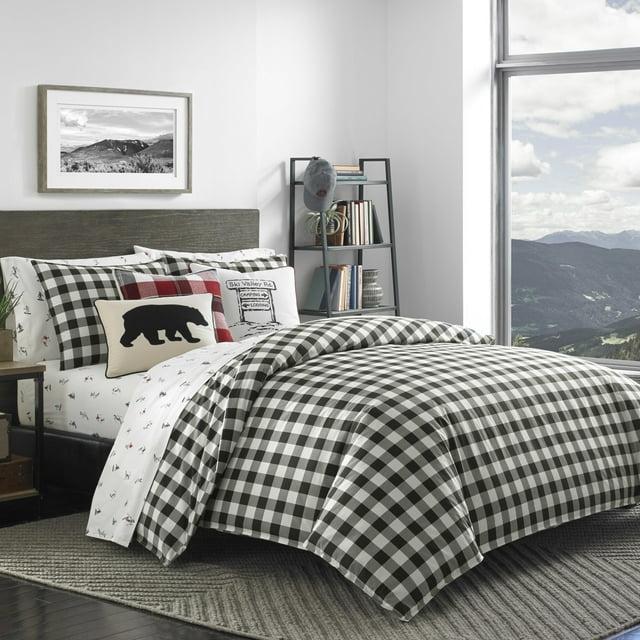 Eddie Bauer  Black/White Mountain Plaid Comforter Set