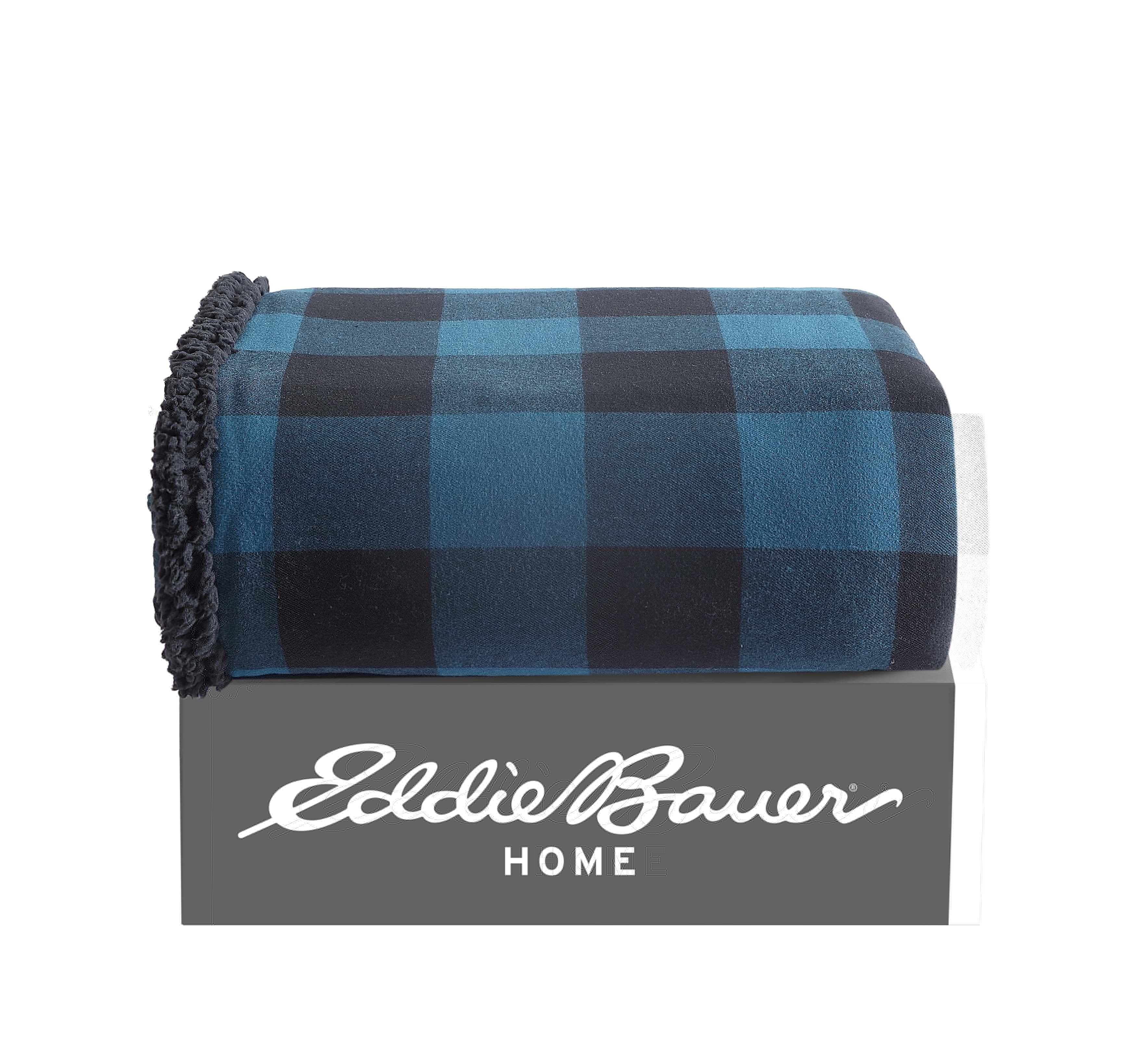 Eddie Bauer Eddie Bauer Cabin Plaid Flannel/Sherpa Throw Blanket
